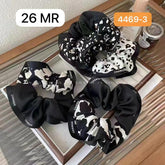 Impression Black Stylish Scrunchies (Pack of 12)